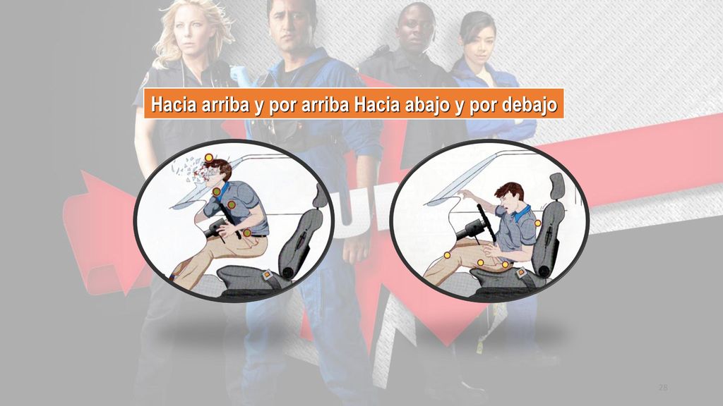 Hacia arriba y por arriba Hacia abajo y por debajo