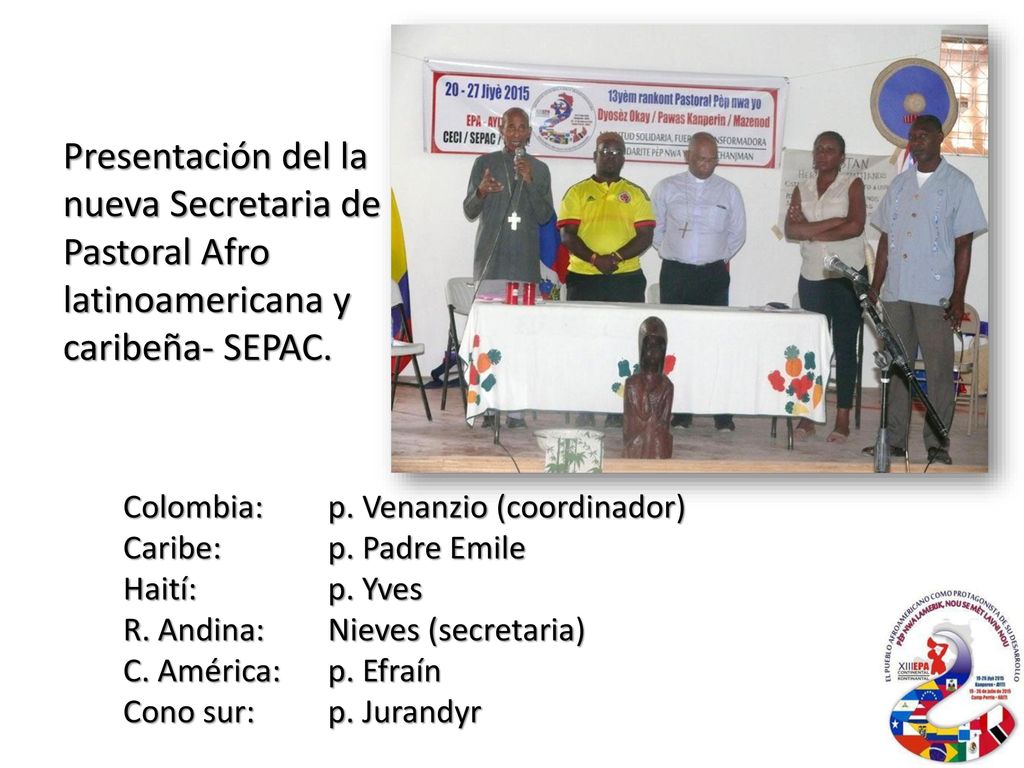Presentación del la nueva Secretaria de Pastoral Afro latinoamericana y caribeña- SEPAC.