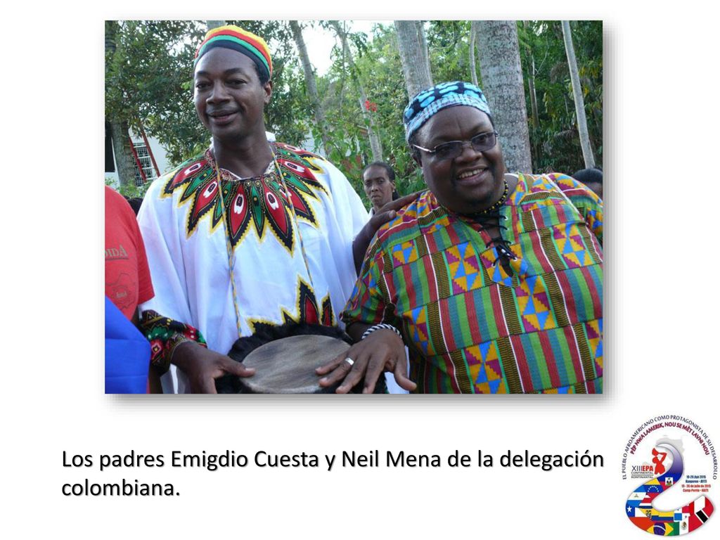 Los padres Emigdio Cuesta y Neil Mena de la delegación colombiana.