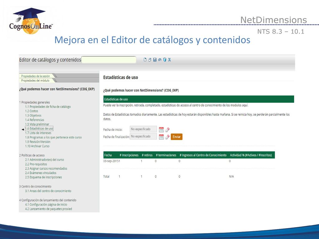 Mejora en el Editor de catálogos y contenidos