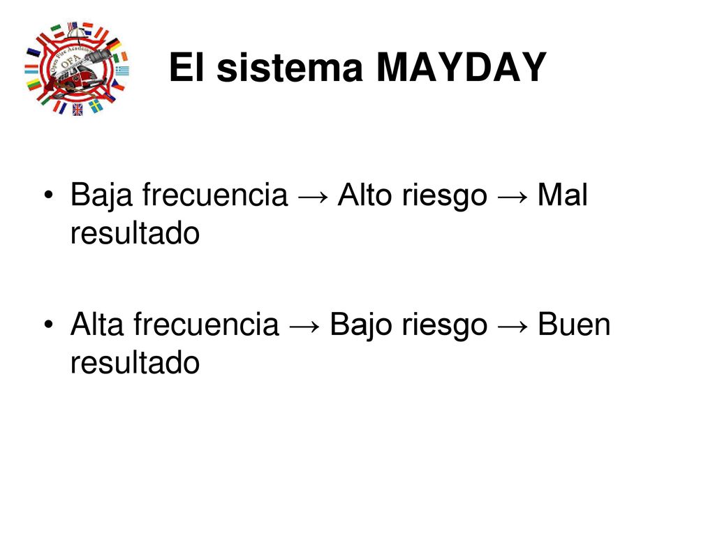 El sistema MAYDAY Baja frecuencia → Alto riesgo → Mal resultado