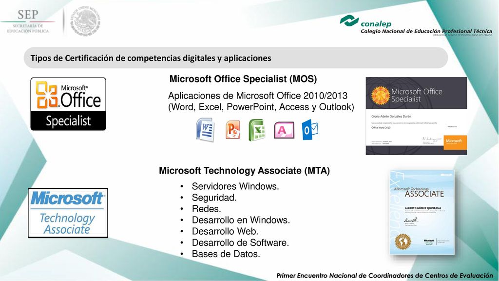 Tipos de Certificación de competencias digitales y aplicaciones