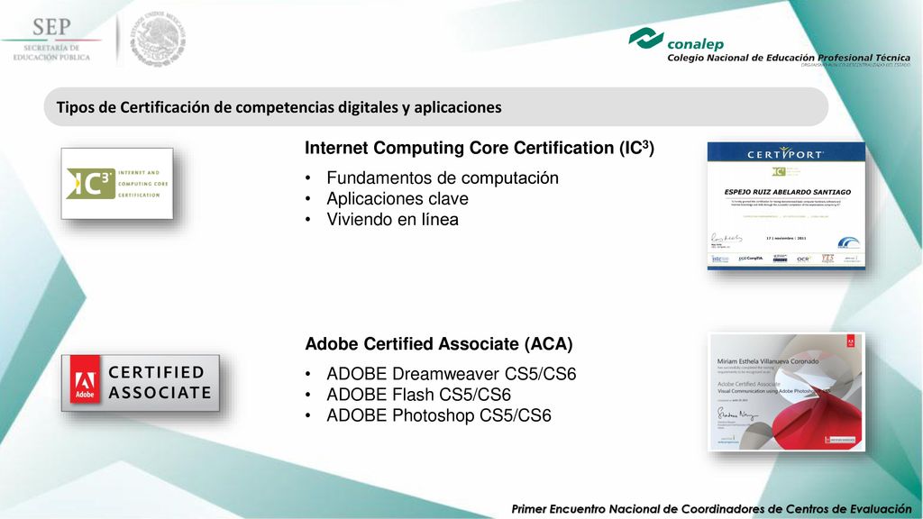 Tipos de Certificación de competencias digitales y aplicaciones