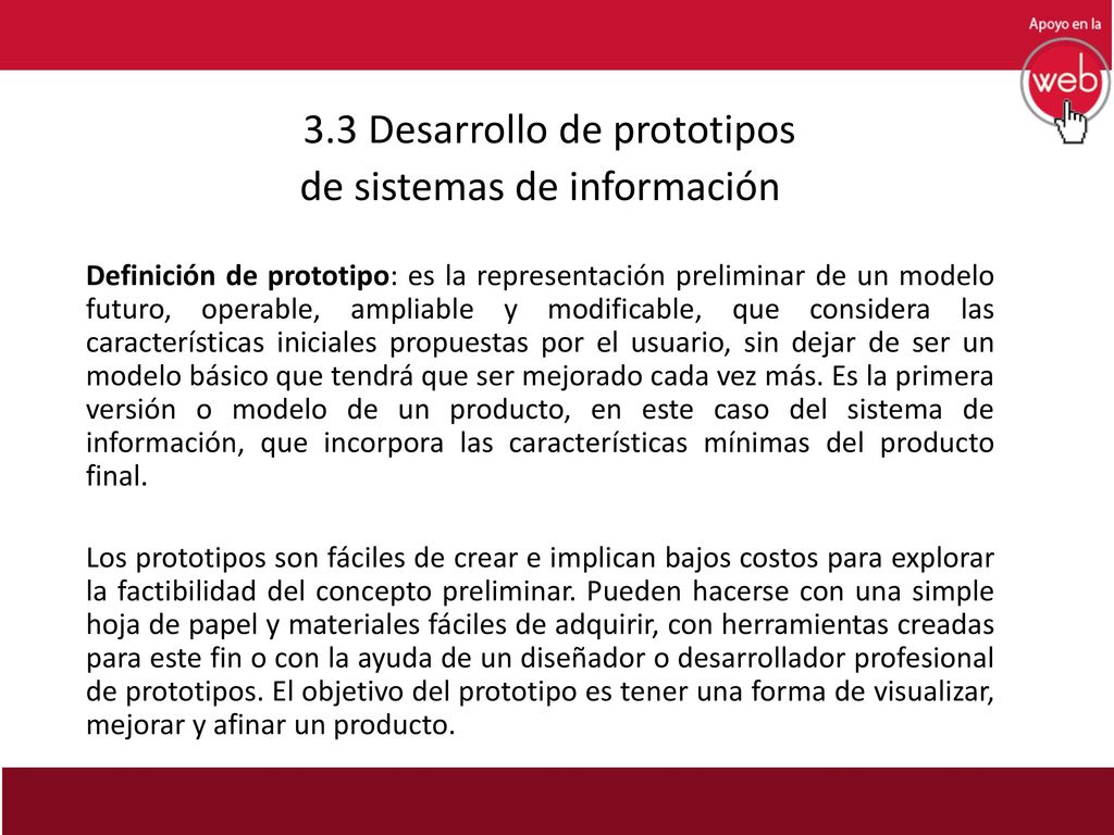 3.3 Desarrollo de prototipos de sistemas de información