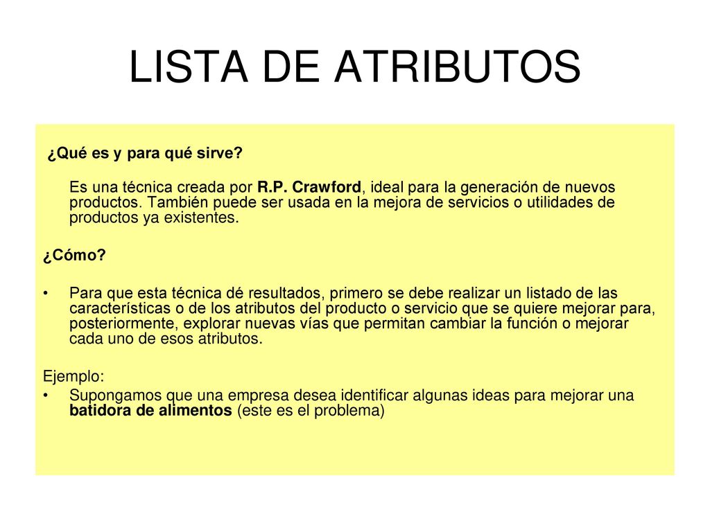 LISTA DE ATRIBUTOS ¿Qué es y para qué sirve