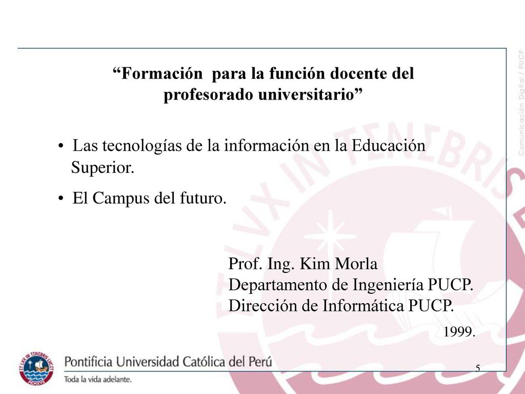 Formación para la función docente del profesorado universitario