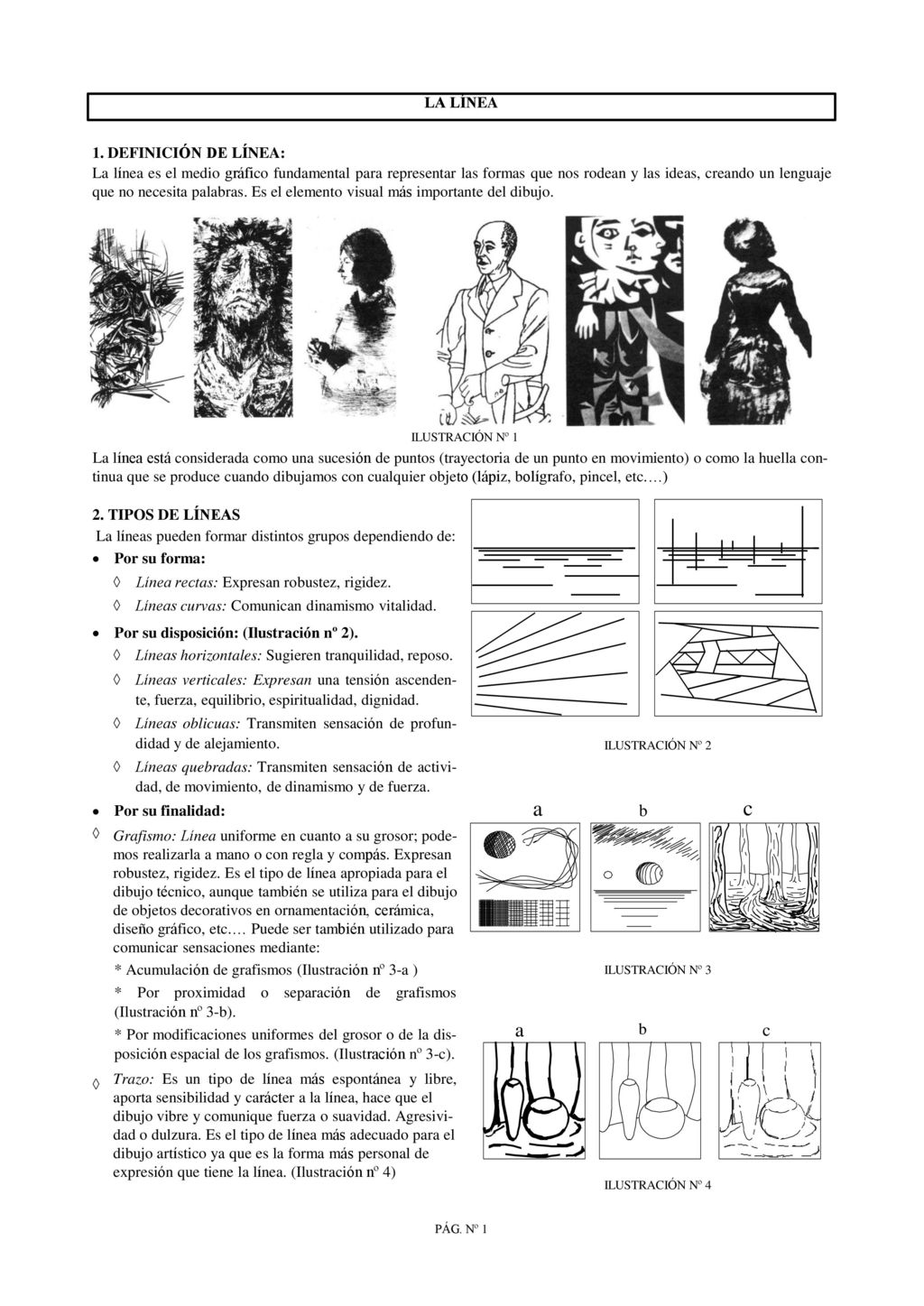 a c a b c LA LÍNEA 1. DEFINICIÓN DE LÍNEA: