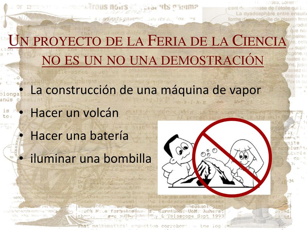 Un proyecto de la Feria de la Ciencia no es un no una demostración