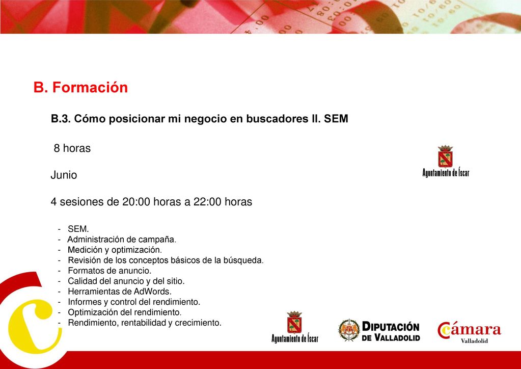 B. Formación B.3. Cómo posicionar mi negocio en buscadores II. SEM