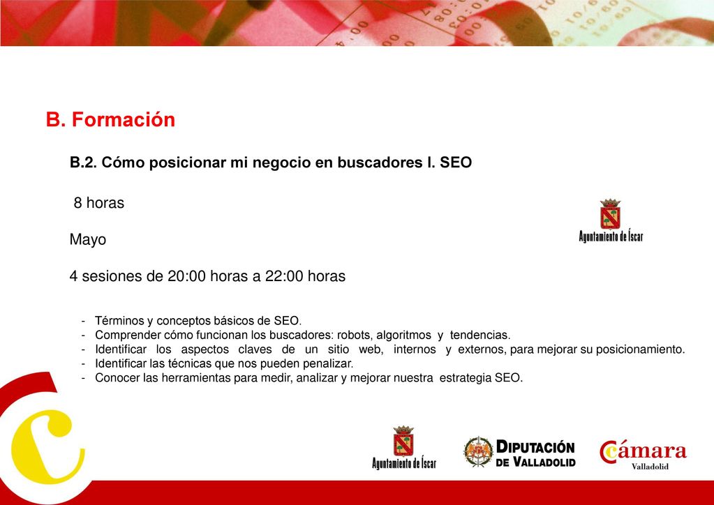 B. Formación B.2. Cómo posicionar mi negocio en buscadores I. SEO