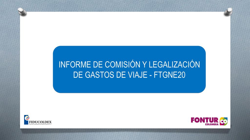 INFORME DE COMISIÓN Y LEGALIZACIÓN DE GASTOS DE VIAJE - FTGNE20