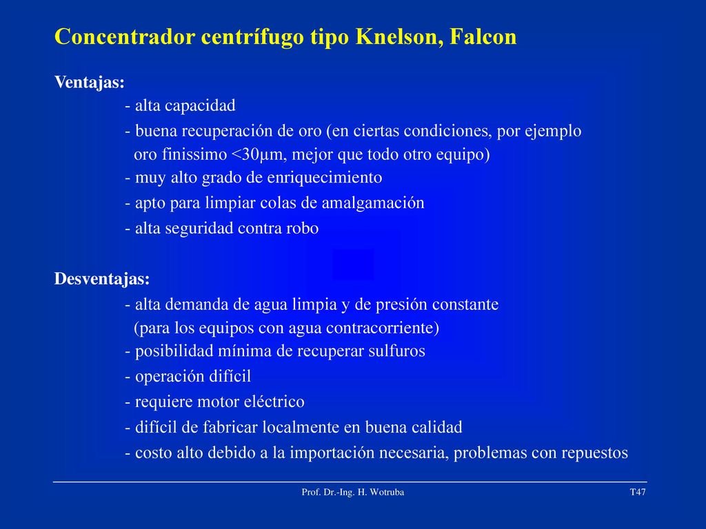 Concentrador centrífugo tipo Knelson, Falcon