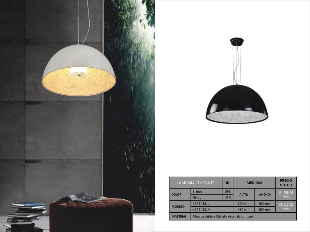 LAMPARA COLGANTE ID MEDIDAS PRECIO OUTLET COLOR Blanco UPB ALTO: