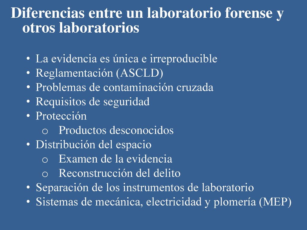 Diferencias entre un laboratorio forense y otros laboratorios