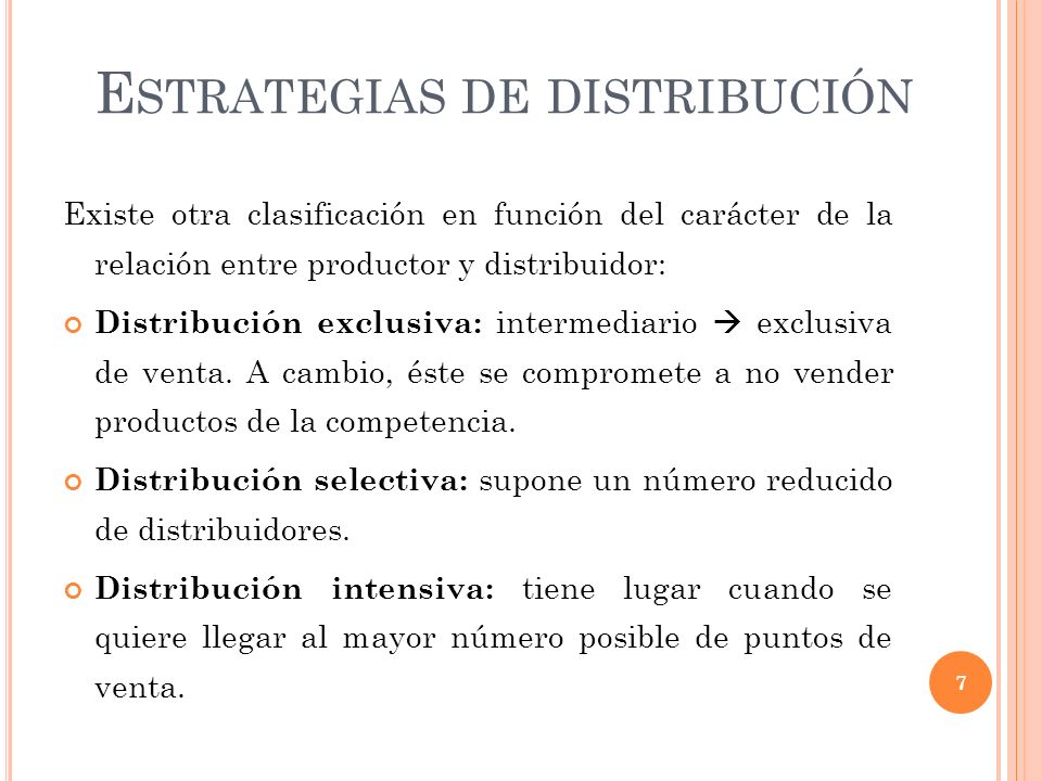 Estrategias de distribución