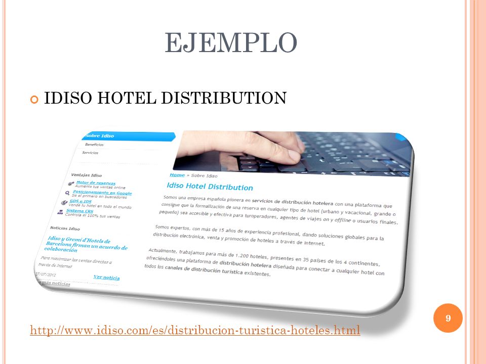 EJEMPLO IDISO HOTEL DISTRIBUTION