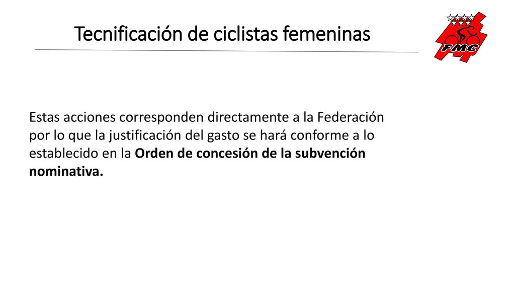 Tecnificación de ciclistas femeninas