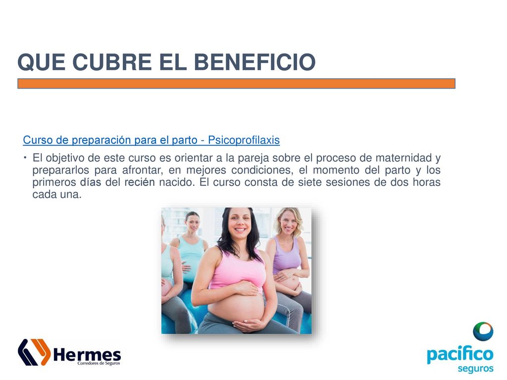 QUE CUBRE EL BENEFICIO Curso de preparación para el parto - Psicoprofilaxis.