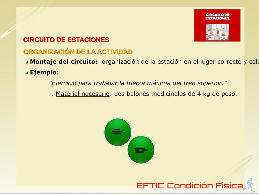 4 Kg 4 Kg CIRCUITO DE ESTACIONES ORGANIZACIÓN DE LA ACTIVIDAD