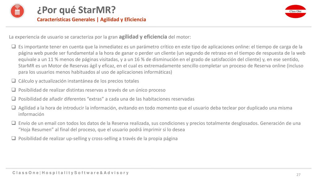 ¿Por qué StarMR Características Generales | Agilidad y Eficiencia