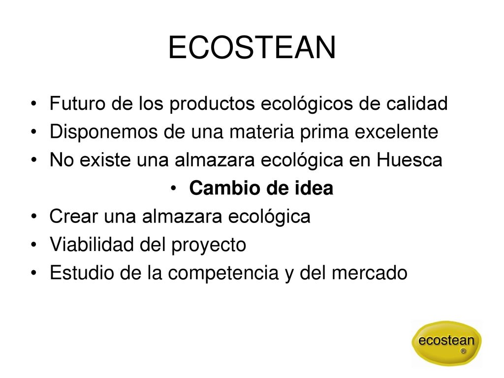 ECOSTEAN Futuro de los productos ecológicos de calidad