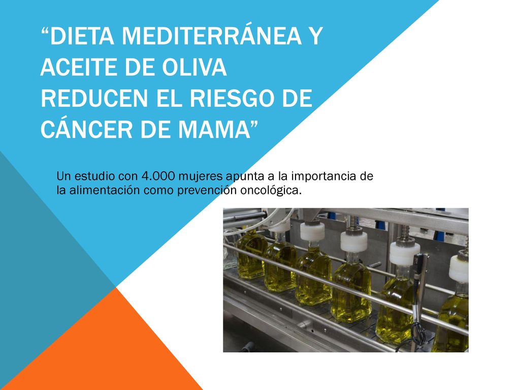 Dieta mediterránea y aceite de oliva reducen el riesgo de cáncer de mama