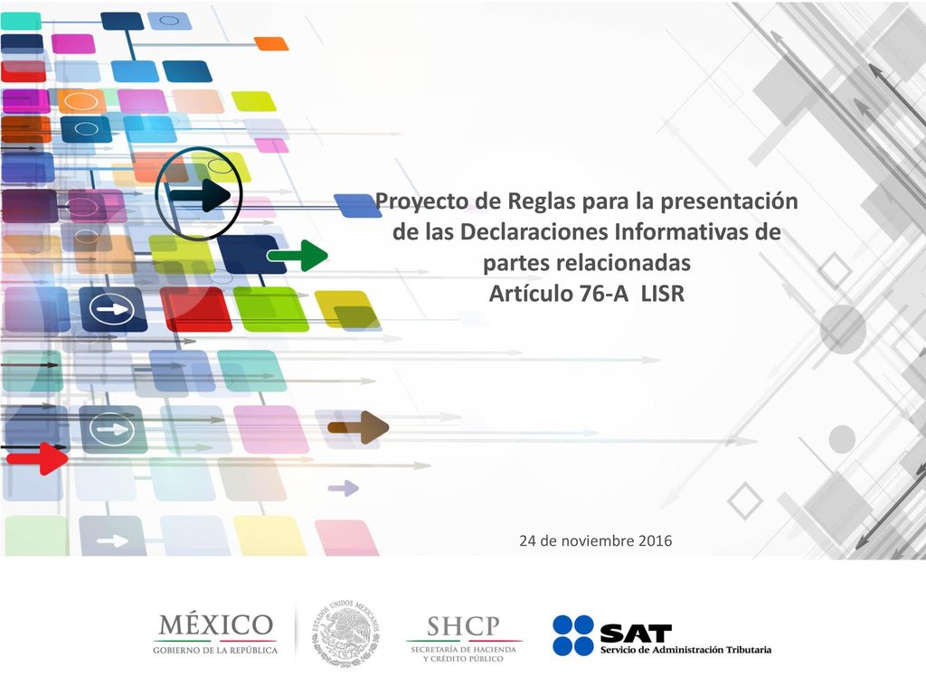 Proyecto de Reglas para la presentación de las Declaraciones Informativas de partes relacionadas Artículo 76-A LISR