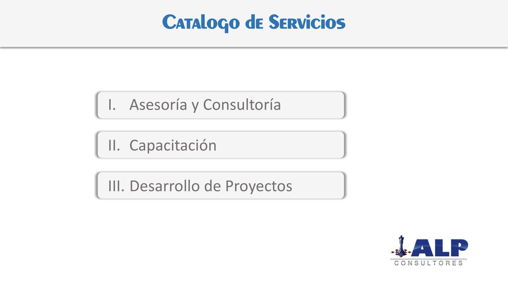 Catalogo de Servicios Asesoría y Consultoría Capacitación