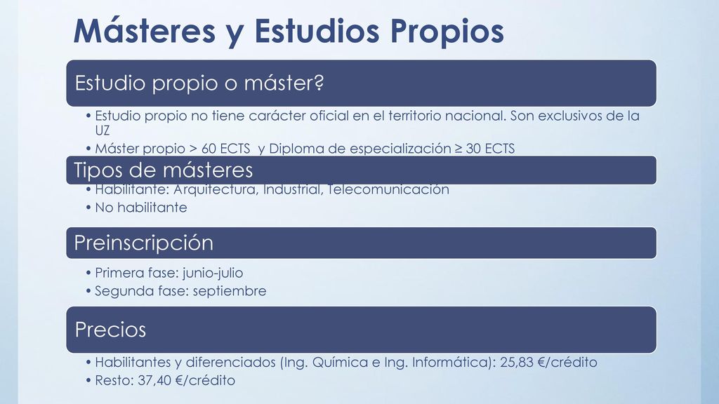 Másteres y Estudios Propios