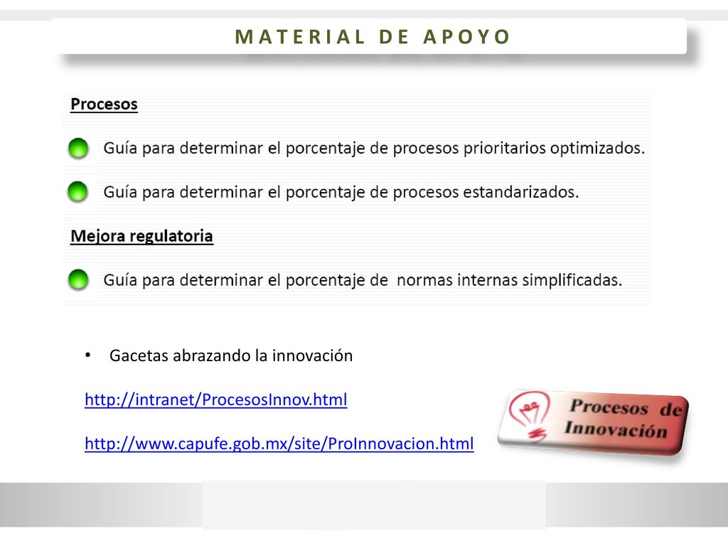 M A T E R I A L D E A P O Y O Gacetas abrazando la innovación