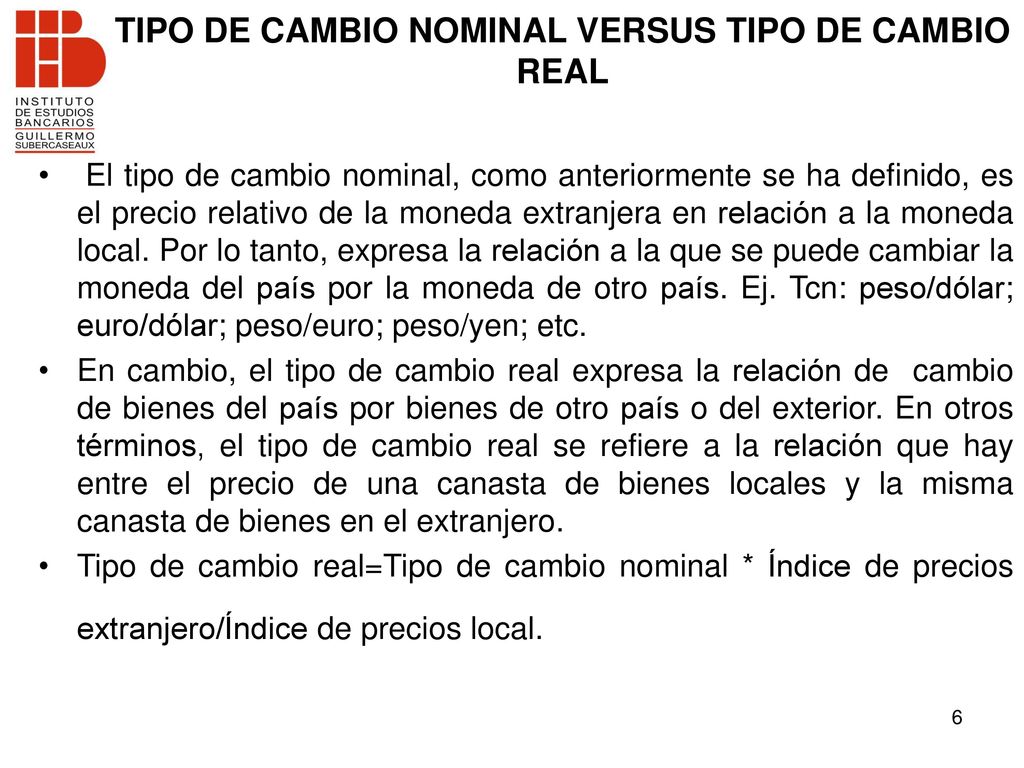 TIPO DE CAMBIO NOMINAL VERSUS TIPO DE CAMBIO REAL