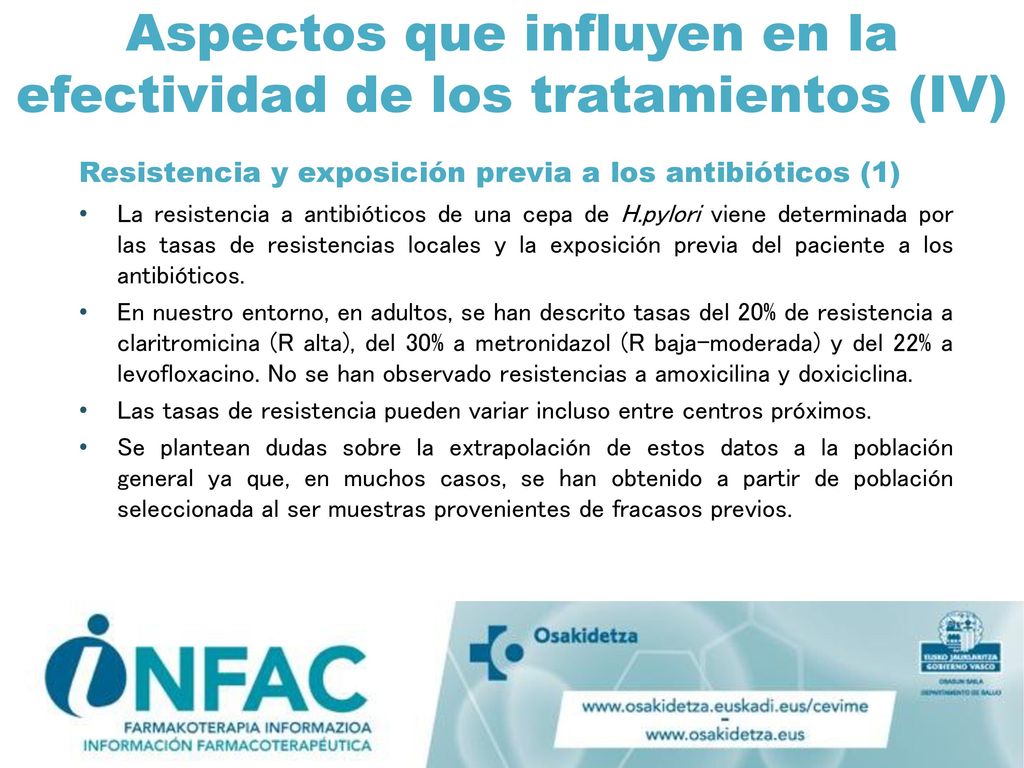 Aspectos que influyen en la efectividad de los tratamientos (IV)