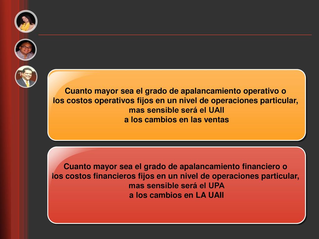 Cuanto mayor sea el grado de apalancamiento operativo o