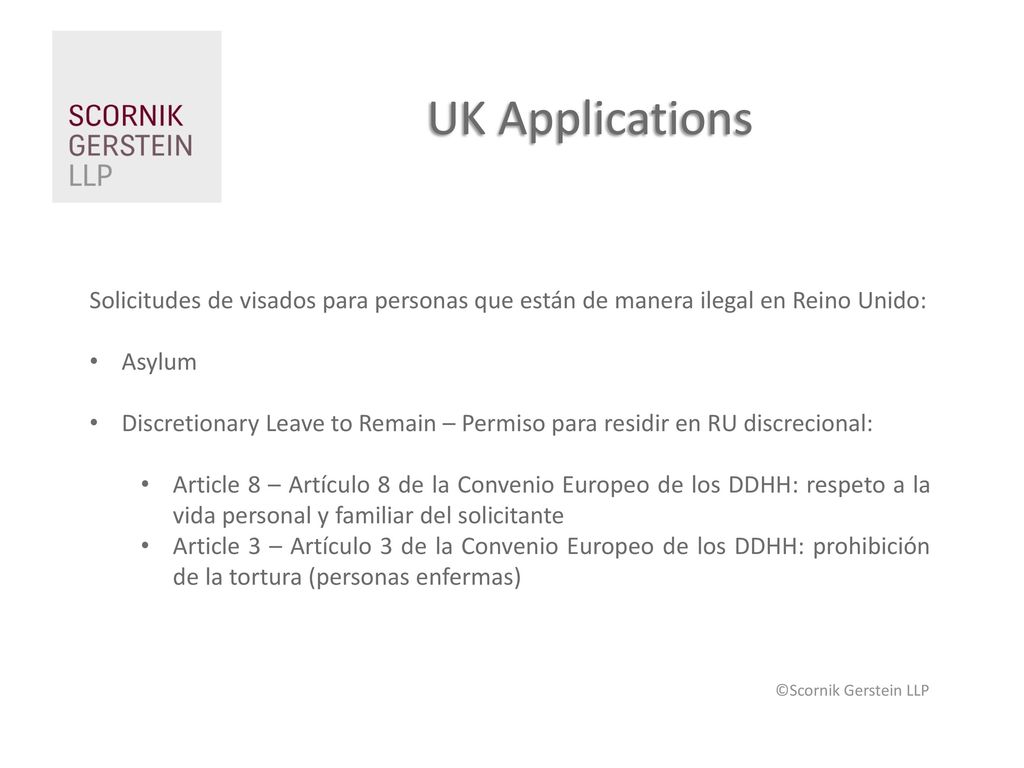 UK Applications Solicitudes de visados para personas que están de manera ilegal en Reino Unido: Asylum.