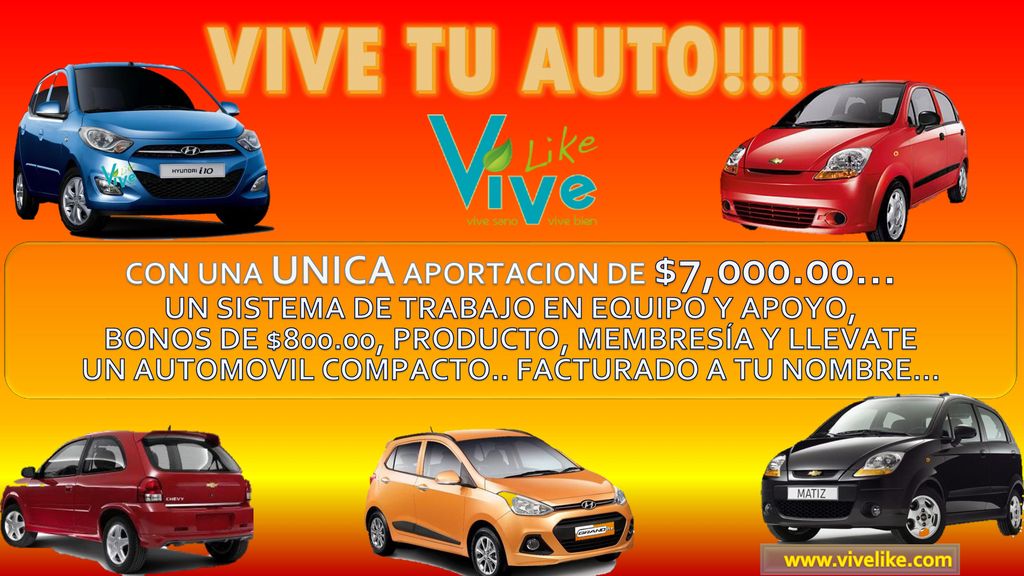 VIVE TU AUTO!!! CON UNA UNICA APORTACION DE $7,000.00…