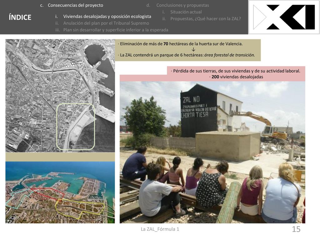 EMPLAZAMIENTO ÍNDICE La ZAL_Fórmula 1 c. Consecuencias del proyecto