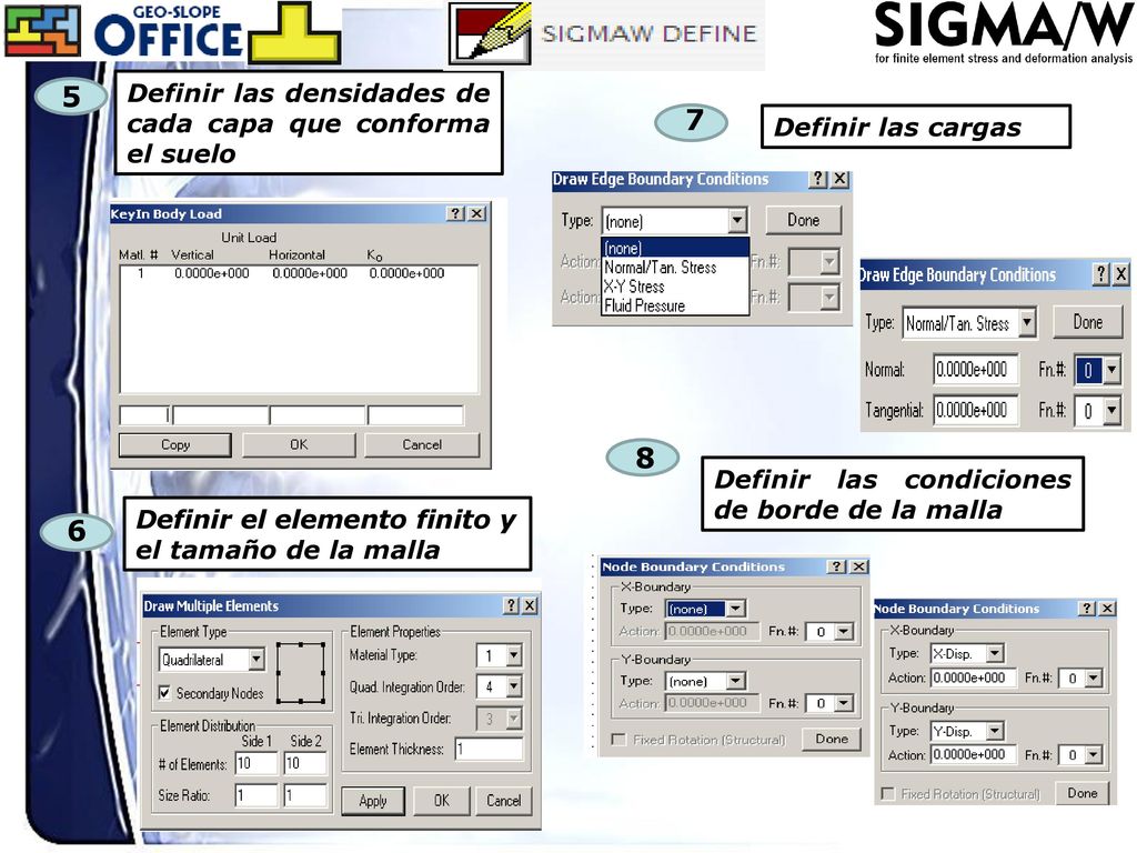 Definir las densidades de cada capa que conforma el suelo