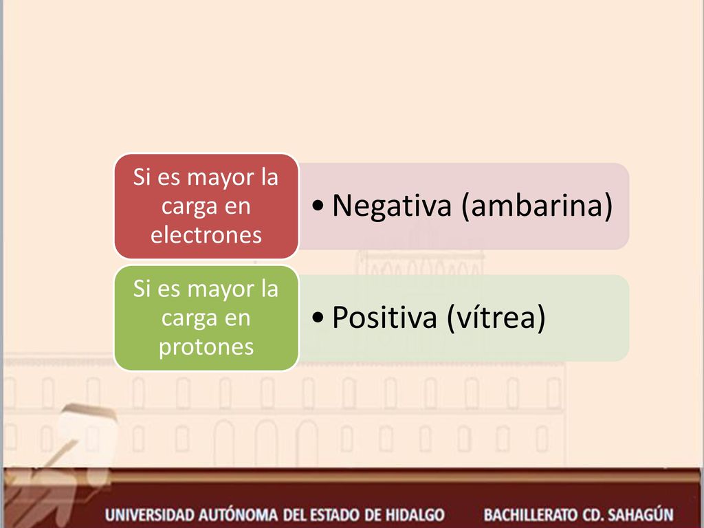 Si es mayor la carga en electrones Negativa (ambarina)