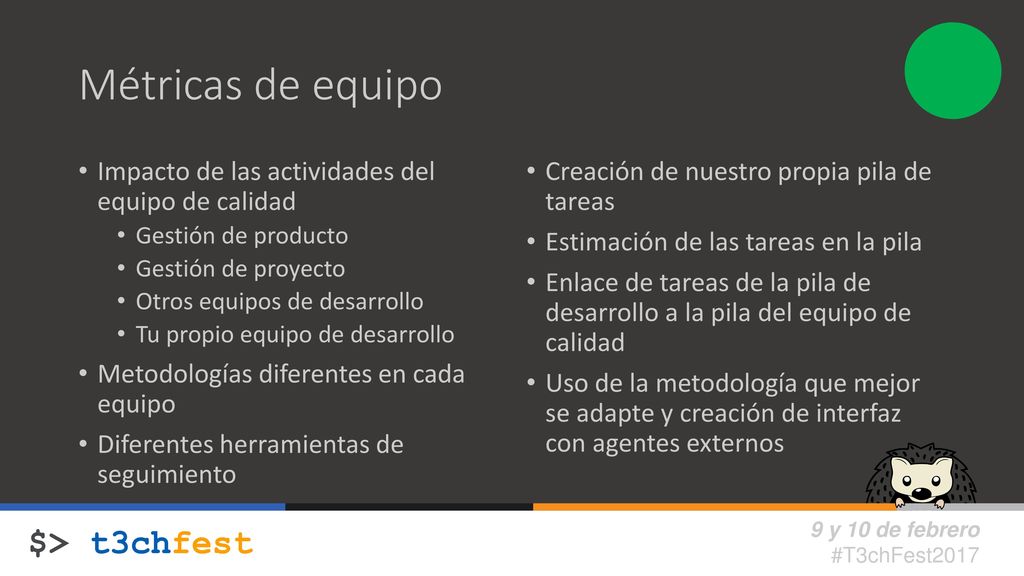 Métricas de equipo Impacto de las actividades del equipo de calidad