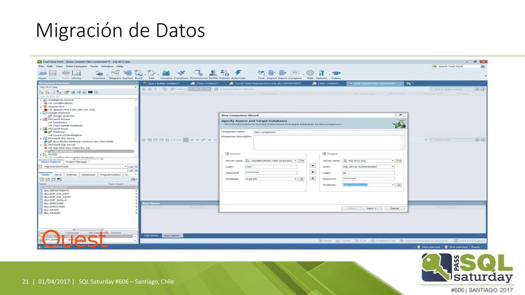 Migración de Datos 01/04/2017 | SQL Saturday #606 – Santiago, Chile