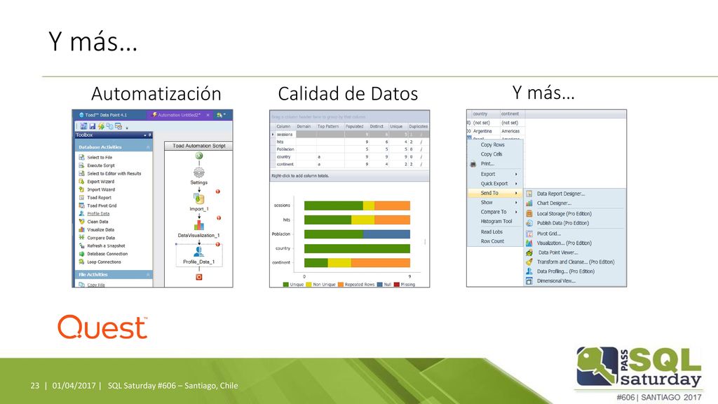 Y más… Automatización Calidad de Datos Y más… 01/04/2017 |