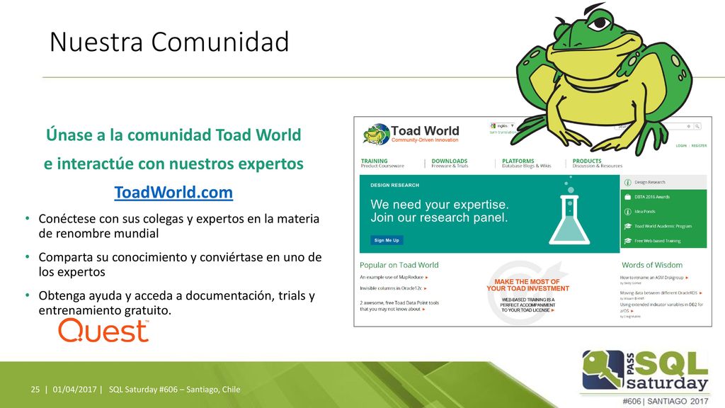 Únase a la comunidad Toad World e interactúe con nuestros expertos