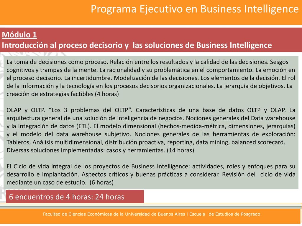 Módulo 1 Introducción al proceso decisorio y las soluciones de Business Intelligence.