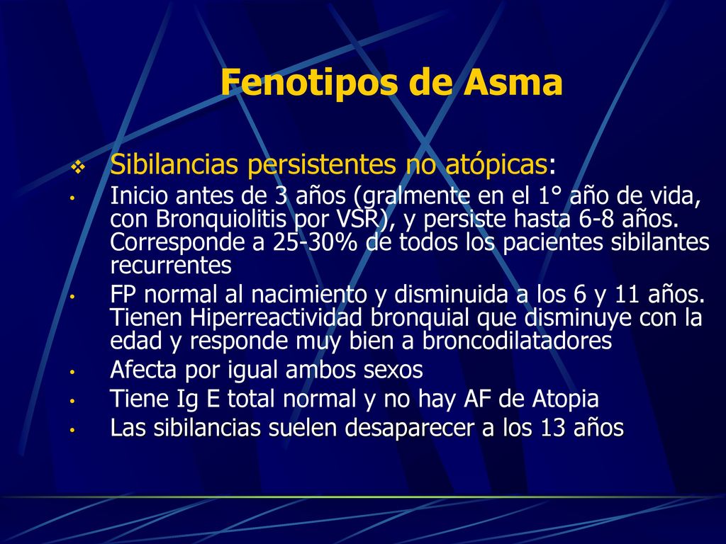 Fenotipos de Asma Sibilancias persistentes no atópicas: