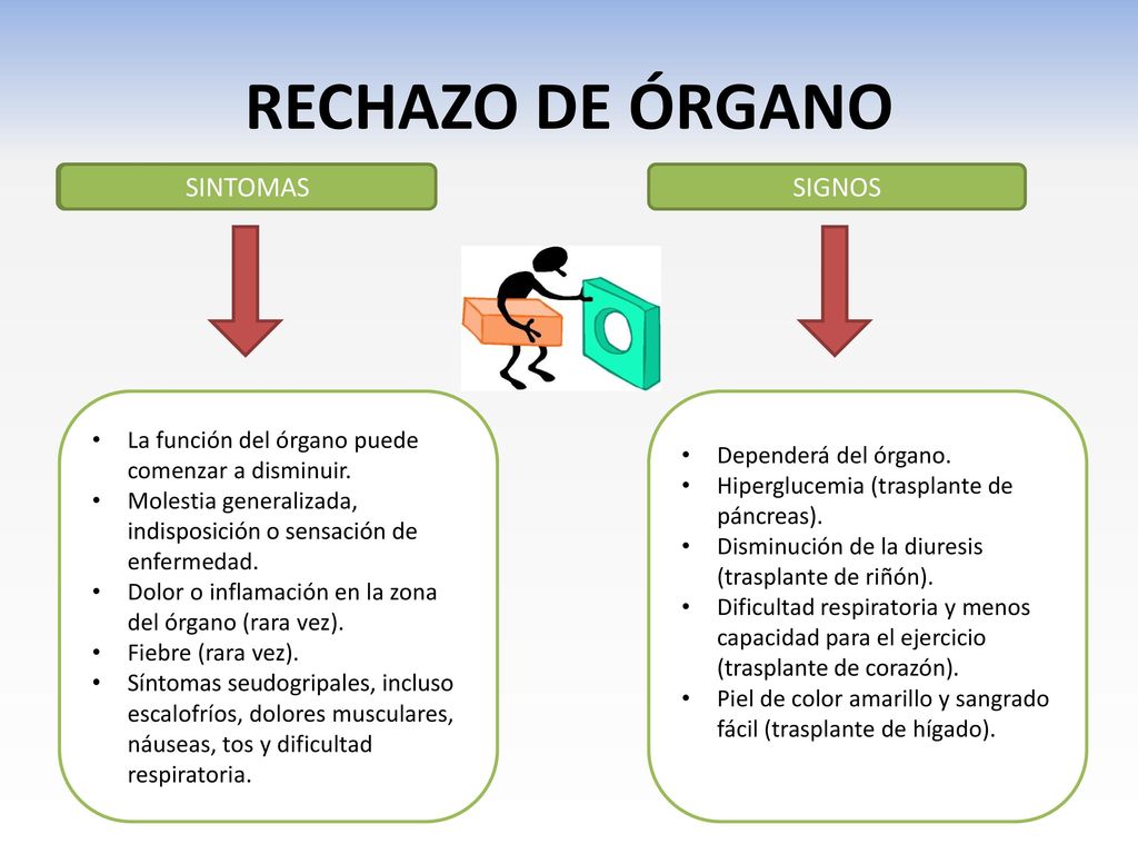 RECHAZO DE ÓRGANO TRES TIPOS SINTOMAS SIGNOS
