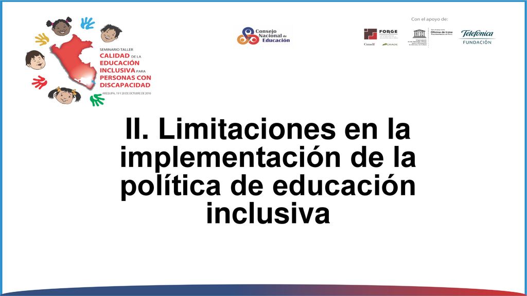 II. Limitaciones en la implementación de la política de educación inclusiva