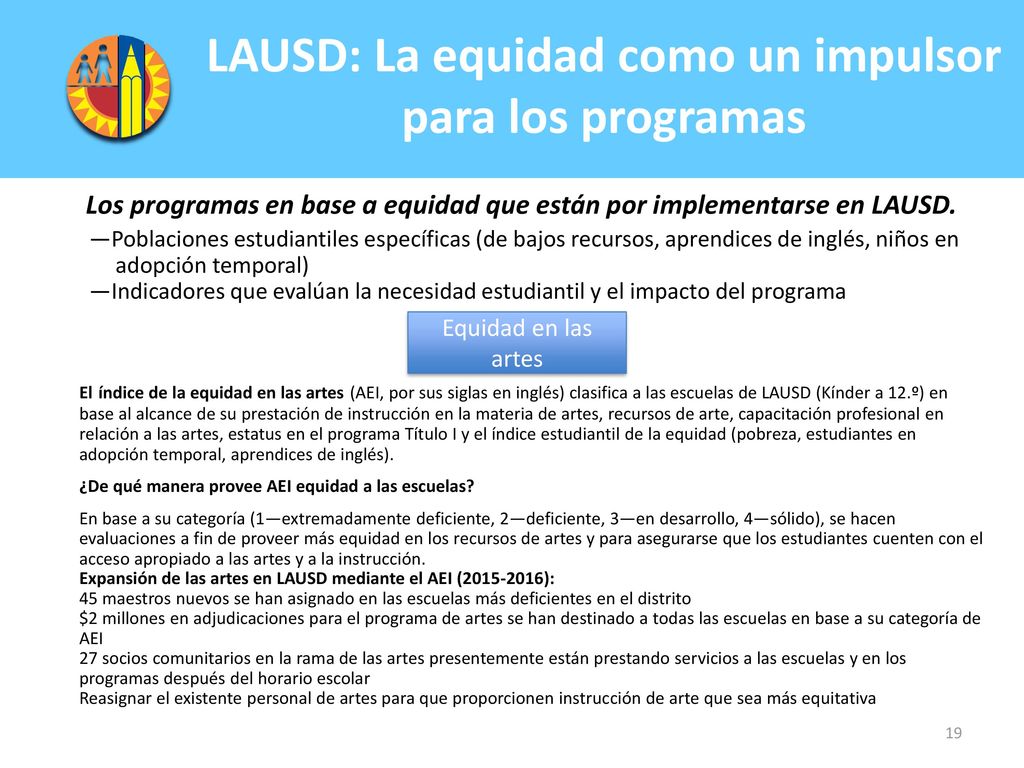 LAUSD: La equidad como un impulsor para los programas