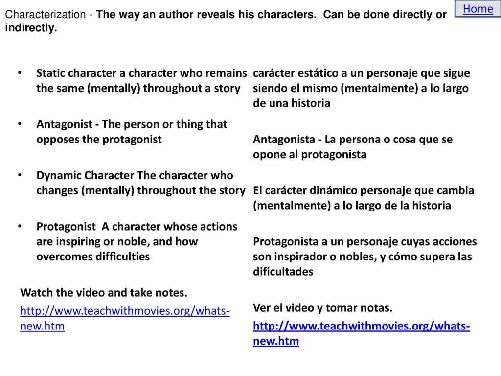 Antagonist - The person or thing that opposes the protagonist