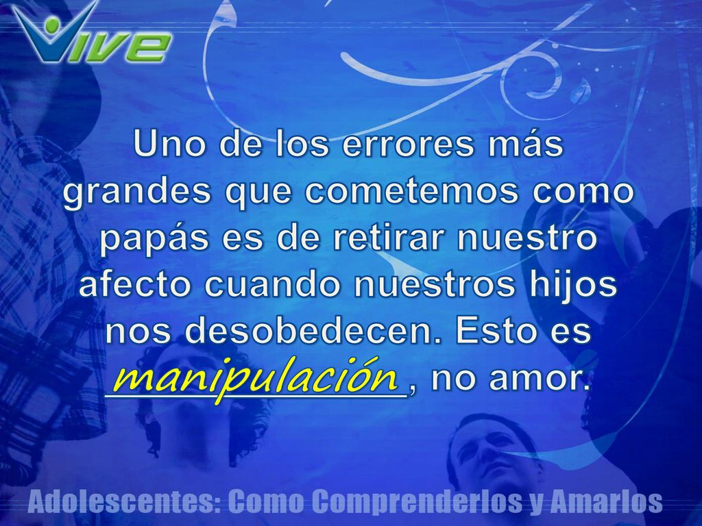 Uno de los errores más grandes que cometemos como papás es de retirar nuestro afecto cuando nuestros hijos nos desobedecen. Esto es ______________, no amor.