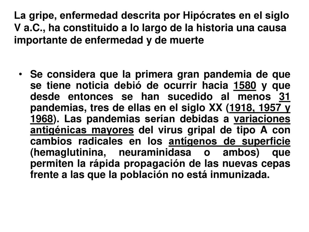 La gripe, enfermedad descrita por Hipócrates en el siglo V a. C